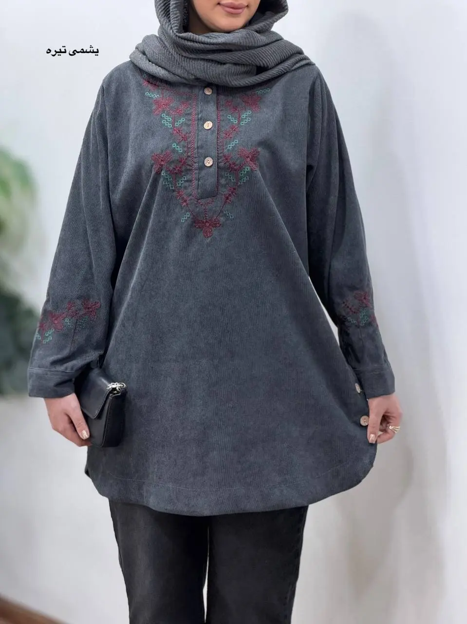 مانتو پاییزه گلدوزی شادی 1